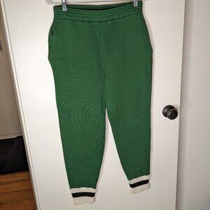 Zara Sweater Hem Green Joggers Size Medium Womens Athleisure Athletic Activewear
